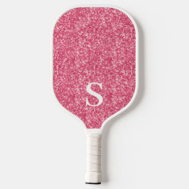Palas De Pickleball Elegante Purpurina rosado Monograma inicial