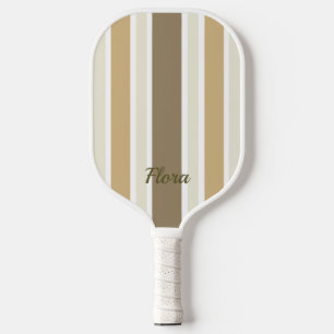 Palas De Pickleball Elegante remo rayado amarillo y beige de bolas