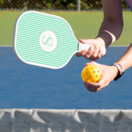 Palas De Pickleball Elegante remo Rubor Striped Monogram Pickleball