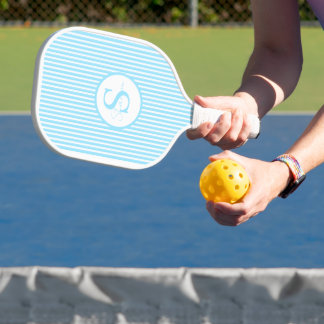 Palas De Pickleball Elegante remo Rubor Striped Monogram Pickleball