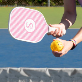 Palas De Pickleball Elegante remo Rubor Striped Monogram Pickleball