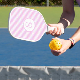 Palas De Pickleball Elegante remo Rubor Striped Monogram Pickleball