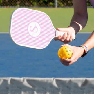Palas De Pickleball Elegante remo Rubor Striped Monogram Pickleball