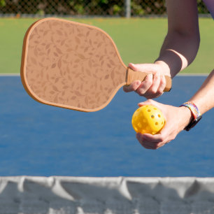 Palas De Pickleball Elegante Resumen marrón Resumen patrón de hojas ot