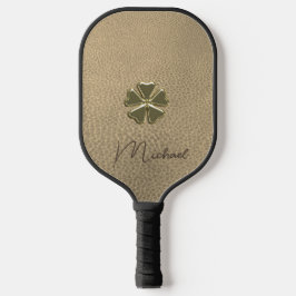 Palas De Pickleball Elegante Shamrock Patrick's Day Leather