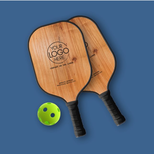 Palas De Pickleball Elegante Simple Logo Golden Wood Personal (Subido por el creador)