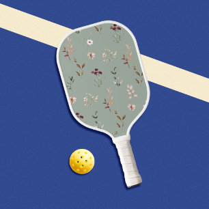 Palas De Pickleball Elegante verde de salvia floral botánica