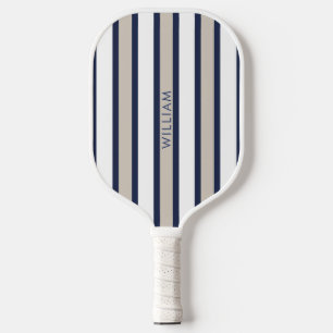 Palas De Pickleball Elegantes franjas azul y beige de la marina person