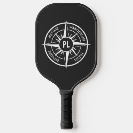 Palas De Pickleball Emblema de la estrella de la brújula monograma bla