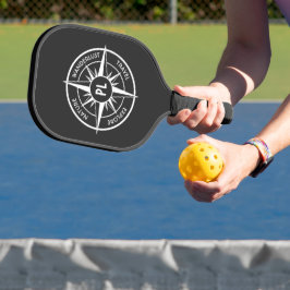Palas De Pickleball Emblema de la estrella de la brújula monograma bla