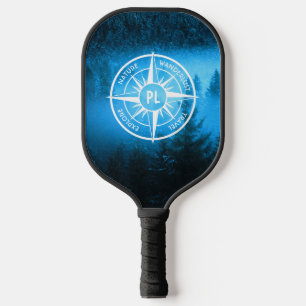Palas De Pickleball Emblema de la estrella de la brújula monograma nie
