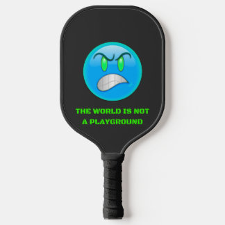 Palas De Pickleball Emoji azul ojos enojados y verdes