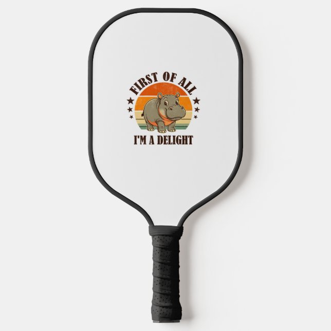 Palas De Pickleball En primer lugar soy un Delight Baby Hippo Moo Deng (Anverso)