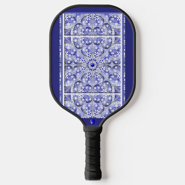 Palas De Pickleball encaje cerámico Azul de Grecia (Anverso)