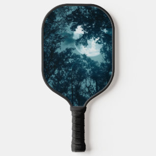 Palas De Pickleball Encantador bosque nocturno con luna llena