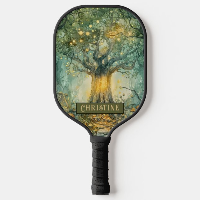 Palas De Pickleball Enchanted Forest Tree Of Lights Personalized (Anverso)