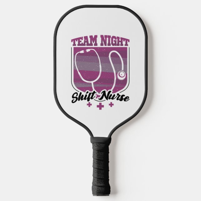 Palas De Pickleball Enfermera de turno de noche de equipo (Anverso)