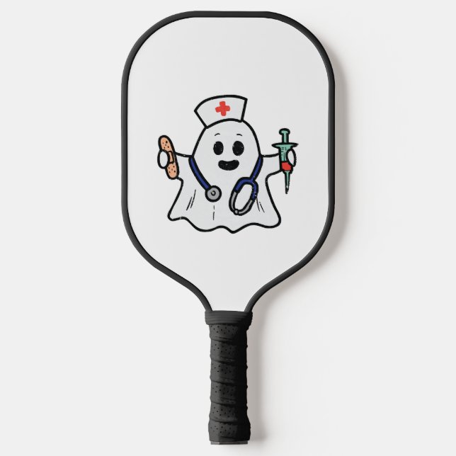 Palas De Pickleball Enfermera Ghost Scrub Halloween Vestido Para Enfer (Anverso)