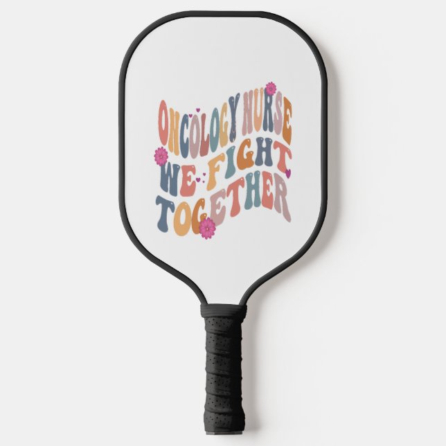 Palas De Pickleball Enfermera oncológica Groovy Enfermera Retro Heme O (Anverso)