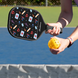 Palas De Pickleball Enfermero RN personalizado   Patrón médico Médica