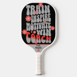 Palas De Pickleball Entrenador de energía de flor retro personalizado