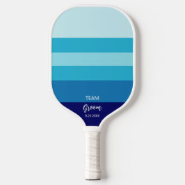 Palas De Pickleball Equipo Groom Wedding Party Blue Stripe Personaliza