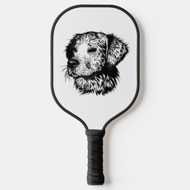 Palas De Pickleball Esbozo de cabeza canina (Anverso)