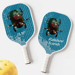 Palas De Pickleball Escarabajo arcoiris Azul fotográfico azul
