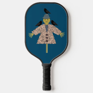 Palas De Pickleball Escarecrow y ravens de paja de Halloween