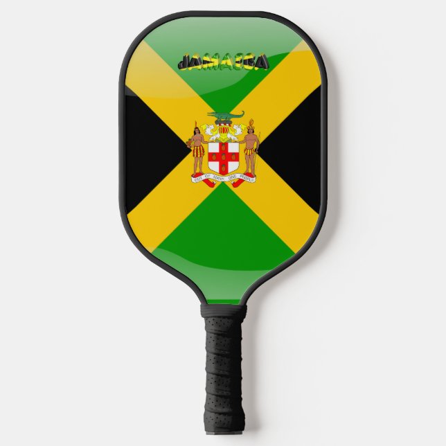 Palas De Pickleball Escudo de armas de la bandera de Jamaica (Anverso)