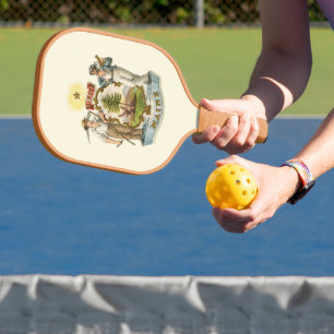 Palas De Pickleball Escudo de armas del estado de Maine (vintage años
