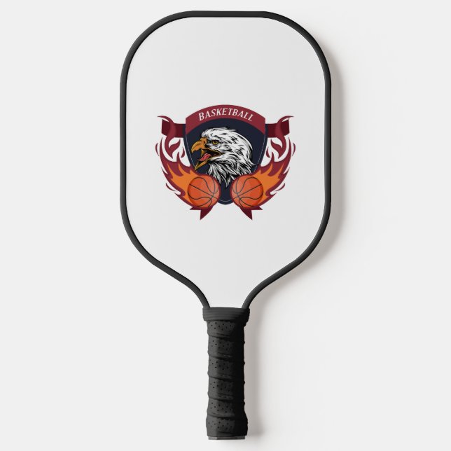 Palas De Pickleball Escudo de baloncesto Eagle Flame (Anverso)