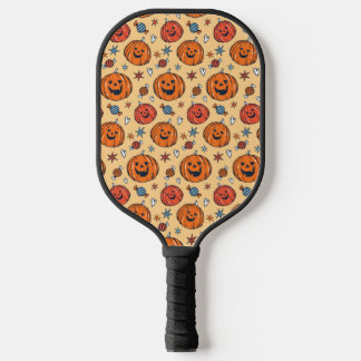 Palas De Pickleball Espeluznante Patrón Halloween de Calabaza
