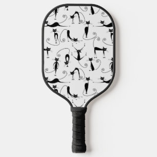 Palas De Pickleball Espinoso patrón de gato negro