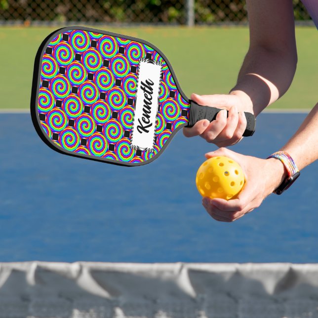 Palas De Pickleball Espiral arcoiris de Kenneth Yoncich (in situ)