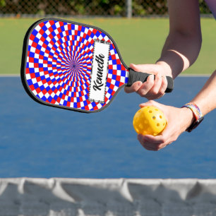 Palas De Pickleball Espiral azul blanco rojo de Kenneth Yoncich