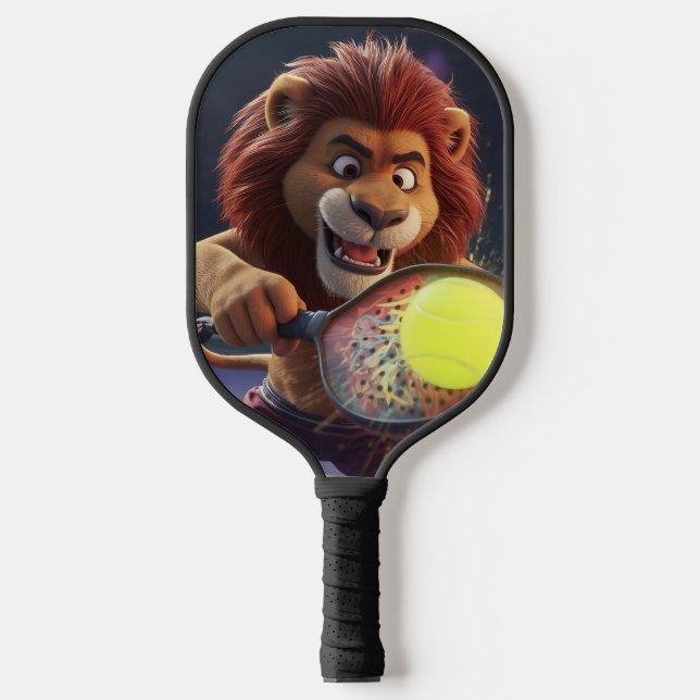 Palas De Pickleball Espíritu de pelota animal - Arte de mecha de león (Anverso)