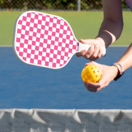 Palas De Pickleball Estampado de cuadros rosas y blancos