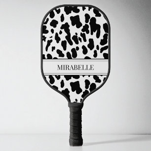 Palas De Pickleball Estampado de vaca animal en blanco y negro persona