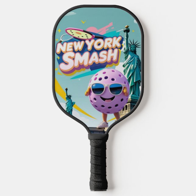 Palas De Pickleball Estatua de Smash - Diseño de baloncesto de Nueva Y (Anverso)
