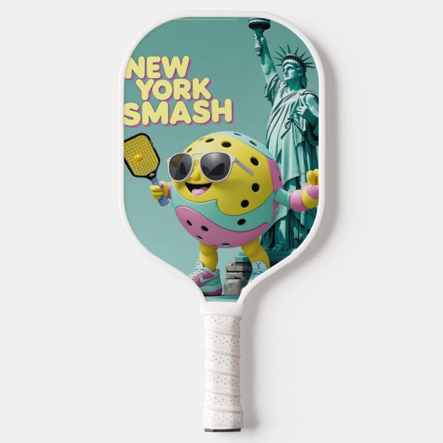 Palas De Pickleball Estatua de Smash - Diseño de baloncesto de Nueva Y (Anverso)