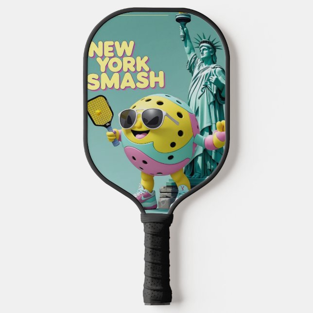 Palas De Pickleball Estatua de Smash - Diseño de baloncesto de Nueva Y (Anverso)
