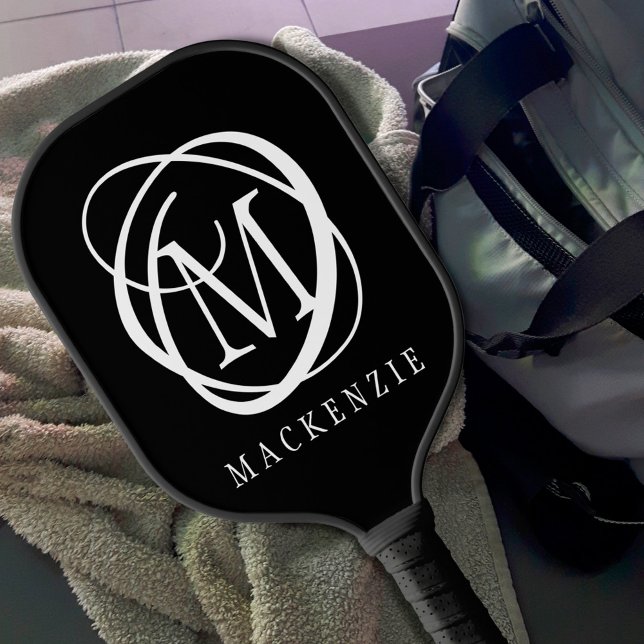 Palas De Pickleball Estilo Moderno Monograma Nombre Personalizado Colo (Subido por el creador)