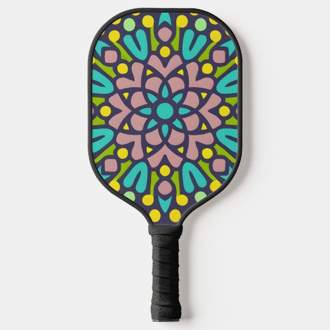Palas De Pickleball estilo mosaico, Mandala-Pattern (Anverso)