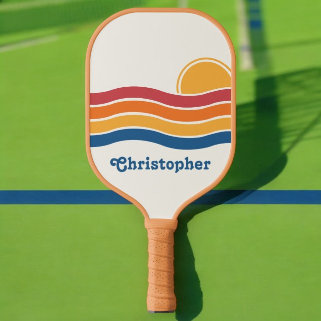 Palas De Pickleball Estilo retro Sunrise Pastel Rainbow nombre del gui (Subido por el creador)