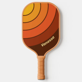 Palas De Pickleball Estilo Vintage con Nombre en Círculo a Rayas