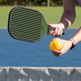 Palas De Pickleball Estiloso Masculino Rayas Oscuras Verde y Negro
