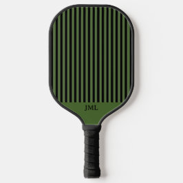 Palas De Pickleball Estiloso Masculino Rayas Oscuras Verde y Negro