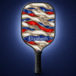 Palas De Pickleball Estratos Patrióticos Personalizados con Joyas