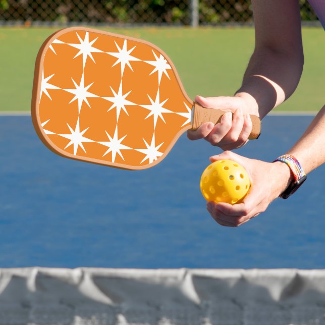 Palas De Pickleball Estrellas blancas con fondo naranja - Personalizar (in situ)